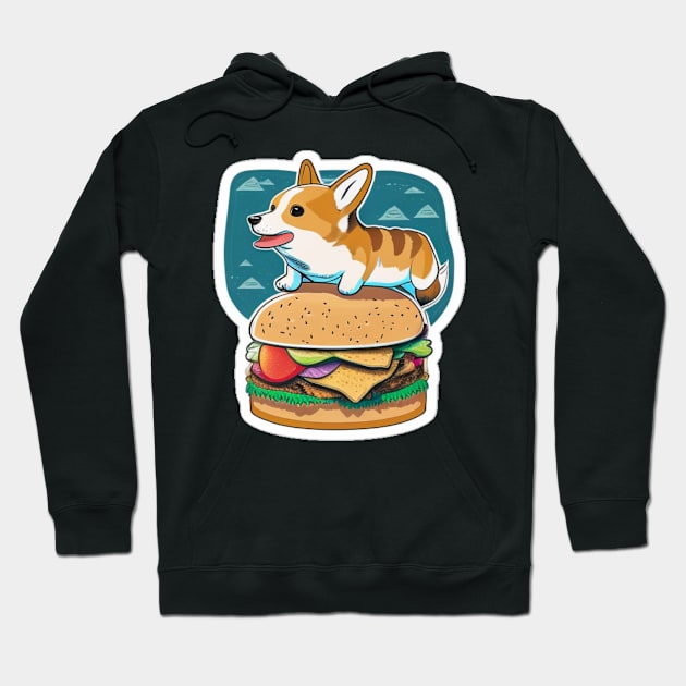 Corgi on a Burger Hoodie by LIMITLESS 